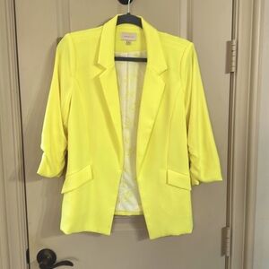 Skies are Blue bright yellow Raja Blazer, Sz M worn 1x EXCELLENT condition!